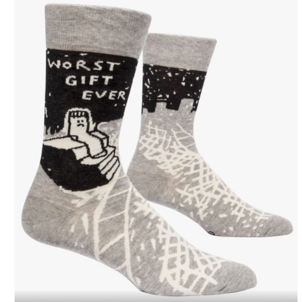Blue Q Worst Gift Ever Men’s Crew Socks